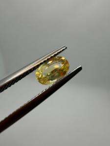 Zafiro amarillo natural, corte ovalado, 1.35ct, 7.5x5x4mm, piedra preciosa facetada suelta de Ceilán para la fabricación de joyas, gemas Zehra - Product Image 1