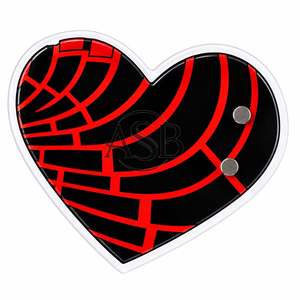 Support d'extension de cils en acrylique personnalisé avec aimants, motif Cœur Concha Rouge et Noir, logo personnalisé, instrument de beauté - Product Image 1