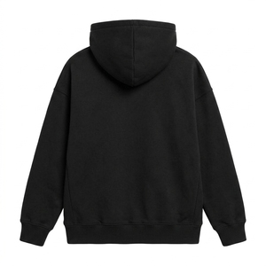 Custom <b>Plain</b> <b>Black</b> Oversized Pullover Hoodie Heavyweight Cotton Blend Fleece <b>Sweatshirt</b> for Men Women - Product Image 4