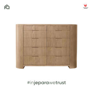 Commode moderne en bois massif à 6 tiroirs, grain de bois naturel, meuble de rangement pour chambre à coucher, mobilier de luxe pour hôtel et maison - Product Image 2