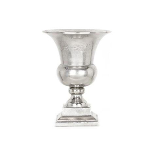 Vase à fleurs vintage en métal avec design cannelé, finition argentée, pour la décoration intérieure, utilisation pour plantes, urnes de jardin en solde - Product Image 3
