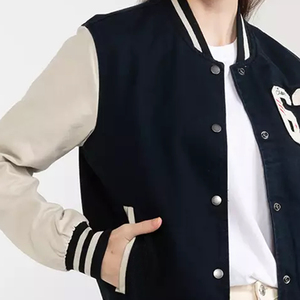 Chaqueta Bomber Varsity de Invierno para Hombre, de Algodón Genuino, Lona Impermeable y Transpirable, con Bolsillos Laterales, Relleno de Algodón, Colores Personalizables - Product Image 4