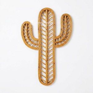 Decoración de Pared de Cactus de Mimbre del Suroeste, Arte Colgante de Hojas Botánicas de Lujo, Escultura Orgánica Moderna y Sostenible para Navidad - Product Image 1