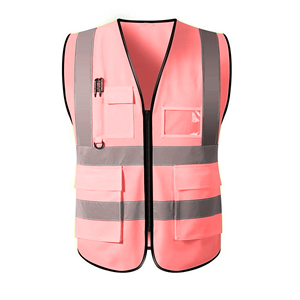 Chaleco de Seguridad Reflectante de Alta Visibilidad Unisex, Ropa de Trabajo de Poliéster Azul con Bolsillos y Cierre de Cremallera - Product Image 2