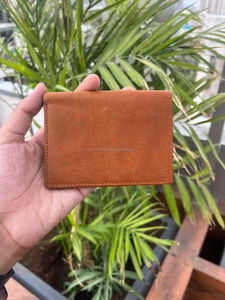 Portefeuille à deux volets en cuir véritable pour hommes porte-cartes en cuir véritable Crunch portefeuilles de luxe de couleur marron meilleur cadeau pour lui - Product Image 2