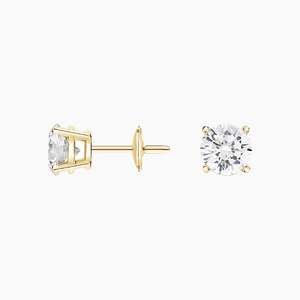 Pendientes de Diamantes Redondos Cultivados en Laboratorio con Cuatro Puntas, Plata de Ley 925, 1 Quilate, Certificados por IGI - Product Image 2