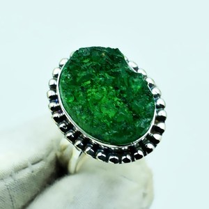 Druzy <b>Quartz</b> <b>Ring</b> Sterling Silver Handmade Boho Statement Green Druzy Jewelry Natural Gemstone <b>Ring</b> For Women - Product Image 1