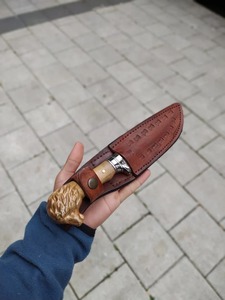 D2 Steel <b>Knife</b> Custom Bowie Hunting Bowie <b>Knife</b> <b>Bone</b> <b>Handle</b> Fixed Blade Outdoor Survival Cutting - Product Image 6