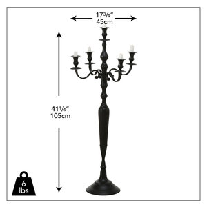 Porte-bougie noir à 5 niveaux pour le coin latéral, le salon, la chambre, la salle à manger, la décoration d'événements et l'aménagement intérieur - Product Image 6