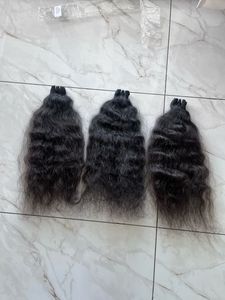 New Arrival Soft Natural <b>Curly</b> Double Weft Remy Virgin Indian Hair Bundles Machine Cuticle Aligned Human Hair <b>Extensions</b> - Product Image 6