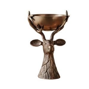 Portavelas de Aluminio Fundido con Forma de Reno para Mesa de Comedor, Decoración del Hogar - Product Image 1