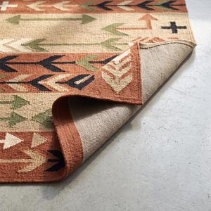 Tapis d'intérieur en laine tissé à la main, motif géométrique tribal sud-ouest avec flèches, tapis kilim pour salon - Product Image 6