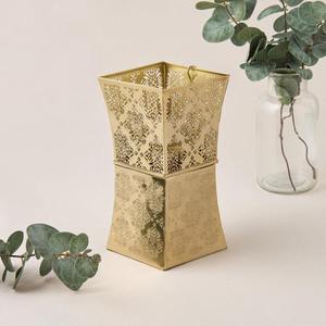 Ornate Gold Filigree Bakhoor Burner Hourglass Metal Incense Censer with Laser Cut Floral Pattern for Oud and Resin - Product Image 4