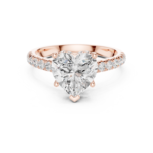Anillo de Compromiso Art Deco con Moissanita Creada en Laboratorio, Corte Corazón, Proyecto Vinson, Acero Inoxidable, Vástago Chapado en Oro de 14K/18K - Anillo Nupcial - Product Image 1