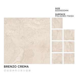 Super Quality 24x24 Designs Polished Porcelain Floor Tiles Glacier Nero Classic Modern Style for Home Outdoor Hall Bathroom - Product Image 1