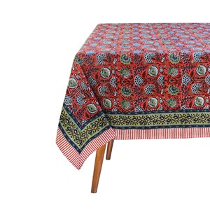 Nappe personnalisée imprimée au bloc, vente en gros, nappe à fleurs, nappe de fête, nappes en coton imprimées - Product Image 1