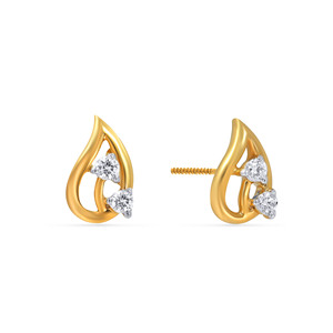 Pendientes de Diamantes Etereal Spark, Oro Amarillo de 18K, Diseño Geométrico, Diamantes Cultivados en Laboratorio, Corte Redondo, Joyería Fina para Mujer - Product Image 2