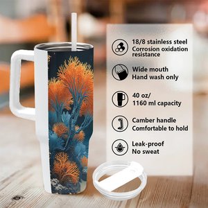 Vaso personalizado con logo de 40 oz, taza de viaje de acero inoxidable para promociones de farmacias y consultorios médicos. - Product Image 5