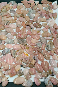 Opales roses naturelles cabochons, taille ovale poire, pierres brutes polies pour la fabrication de bijoux, effet de couleur, certifiées par un tiers, en vrac - Product Image 4