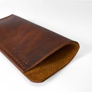 Genuine Leather <b>Glasses</b> Pouch Luxury Soft Cowhide Spectacles <b>Case</b> Slim Handmade Sunglasses Cover Travel Bag LGC-0143 - Product Image 2