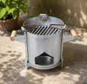 Stainless Steel Charcoal <b>BBQ</b> Grill with Removable <b>Grate</b> - Product Image 1