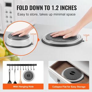 2 Pezzi Coperchi Antispruzzi Pieghevoli per Microonde da 26,4 cm, Resistenti al Calore fino a 150°C, in Materiale PP Sicuro per Alimenti, Accessori per Forno a Microonde - Product Image 6
