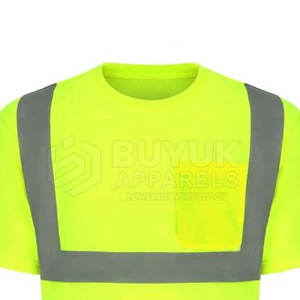 Camiseta de Seguridad de Manga Corta de Alta Visibilidad, 100% Poliéster, Transpirable, Resistente, Reflectante, para Construcción - Product Image 3