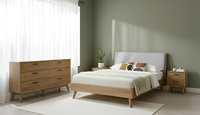 Cómoda de Madera Maciza de Estilo Escandinavo FYND con 6 Cajones, Mueble de Almacenamiento Independiente, Multiusos, Duradero, Fácil de Instalar, de Lujo