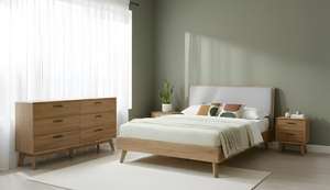 Cómoda de Estilo Escandinavo de Madera Maciza con 6 Cajones, Mueble de Almacenamiento Independiente de Lujo para Dormitorio o Sala de Estar, Ideal para Apartamentos - Product Image 5