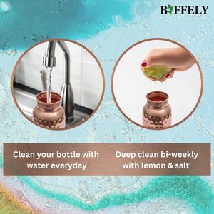 Pure <b>Copper</b> Water Bottle with Leak Proof Lid Handcrafted Hammered <b>Copper</b> Bottle with Leak-Proof Travel Cap Water Reusable & Eco- - Product Image 5