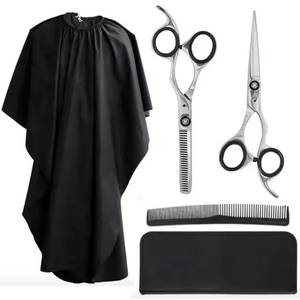 Ensemble de ciseaux de coiffure professionnels avec peigne et ciseaux à effiler en acier inoxydable 440C, outils de salon pour droitiers - Product Image 2