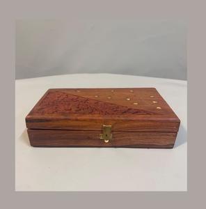 Boîte de rangement décorative en bois avec compartiments pour bijoux, cosmétiques et accessoires personnels - Product Image 3