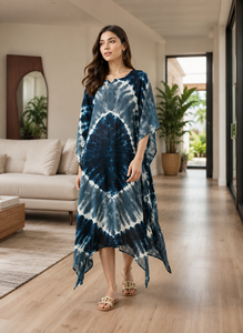 Solid Floor-Length Bohemian <b>Kaftan</b> Dress for Women Eco-Friendly Linen/Cotton Modern Fit Breathable <b>Summer</b> Beach Cover-Up - Product Image 5