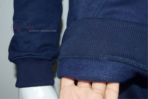 เสื้อฮู้ดซิปผู้ชายสีกรมท่า 400 GSM ผ้าฝ้าย 100% หนานุ่ม ทรงโอเวอร์ไซส์ มีกระเป๋าหน้า แขนเสื้อแบบริบ ปักโลโก้ตามสั่ง - Product Image 5