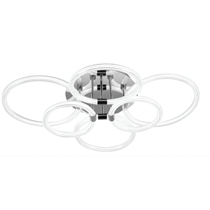 Plafoniera LED Moderna Dimmerabile a 6 Anelli in Acrilico con Telecomando per Camera da Letto, Soggiorno, Cucina, Sala da Pranzo, Classificazione IP44 - Product Image 1