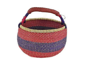 Panier en herbe de mer naturelle tissé à la main Bolga, durable, pliable, écologique, décoratif, avec couvercle et poignées - Product Image 2