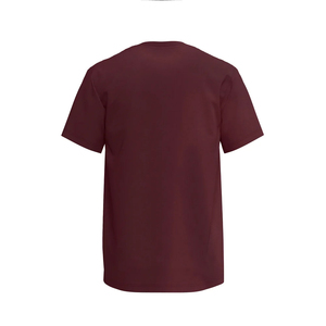เสื้อยืดแขนสั้นสีแดงเบอร์กันดีสำหรับผู้ชาย ผ้าฝ้ายป๊อปลินถัก 100% เหมาะสำหรับใส่ในฤดูร้อน - Product Image 3
