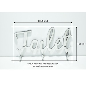 Export Quality Toilet Word Wall <b>Hook</b> Decorative Aluminum Bathroom <b>Towel</b> Holder Modern Wall Mounted <b>Hook</b> Available For Sale - Product Image 6