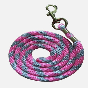 Cuerda de plomo de nailon para caballos con broche de latón Cuerda de plomo de caballo de nailon rosa y gris PP - Product Image 1