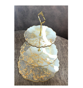 Support à gâteau élégant et écologique en résine, 2 pièces, personnalisé, pour anniversaire, réception de mariage, service de desserts, boulangerie, restaurant - Product Image 5