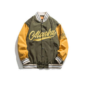 Chaqueta Bomber Varsity Reversible Bordada para Hombre, Otoño-Primavera, Ecológica, Resistente al Viento, Transpirable, de Nailon/Poliéster, con Cuello Alto - Product Image 6