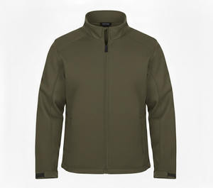 Venta al por mayor nuevo diseño de chaqueta de cáscara suave de los hombres al aire libre transpirable tallas grandes OEM ODM servicio chaqueta de cáscara suave con cremallera frontal - Product Image 3
