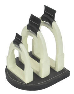 Serre-livres décoratifs en forme d'étrier de cheval blanc, pour table de salon, présentoir portable, serre-livres sculpturaux, décoration pour la maison et le bureau - Product Image 1