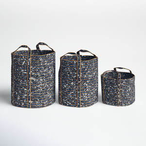 Panier de rangement décoratif en jonc de mer naturel accessoire décoratif tissé pour la maison - Product Image 1