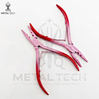 Kit d'outils de salon professionnel pour l'élimination des extensions capillaires en acier inoxydable rose dégradé, avec pinces et ouvre-micro-anneaux multi-trous