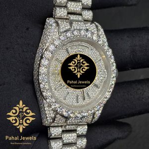 นาฬิกาเพชรหรูสำหรับผู้หญิง Pahal Jewels ตัวเรือนสแตนเลสขนาด 40 มม. ระบบอนาล็อก Miyota เครื่องกลไก หน้าปัดแซฟไฟร์คริสตัล - Product Image 4
