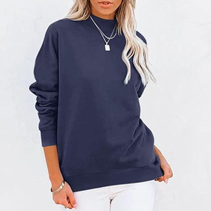 Sweat-shirt à col montant personnalisé pour femme en coton éponge avec logo imprimé – Tenue décontractée, sport et streetwear – Fournisseur en gros - Product Image 6