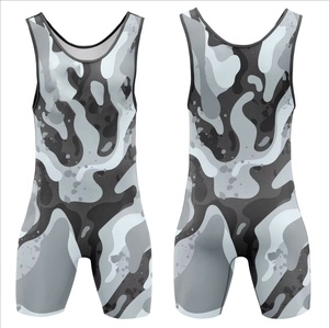 Combinaison de lutte pour femmes, motif camouflage sur le devant, une pièce, arts martiaux, spandex, polyester, équipement de compétition de grappling, séchage rapide - Product Image 4