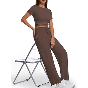 Ensemble de survêtement deux pièces coupe décontractée pour femme avec pantalon à cordon de serrage - Product Image 5