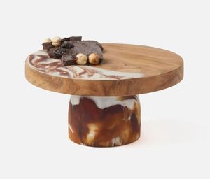 Hand Engraved Enamel Finishing Decorative Rounded Wooden <b>Cake</b> <b>Stand</b> For Birthday and Royal Party Celebration Accessories - Product Image 5